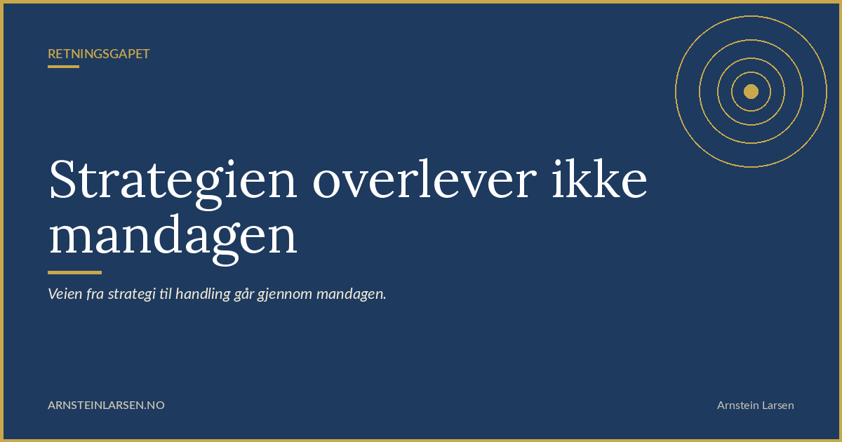 Strategien overlever ikke mandagen